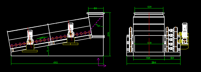 20軸滾軸篩外形圖組成結(jié)構(gòu)